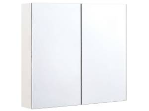 Armoire de toilette avec miroir NAVARRA Argenté - Blanc - 80 x 70 cm