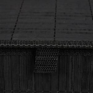 3 x Aufbewahrungskorb schwarz Schwarz - Bambus - Textil - 33 x 15 x 26 cm