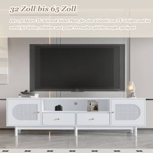 TV-Lowboard Coeus Ⅶ Weiß - Holzwerkstoff - Metall - Massivholz - Holzart/Dekor - 40 x 56 x 180 cm