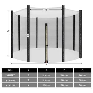 Trampolinnetz Spring Schwarz - Metall - 193 x 2 x 366 cm