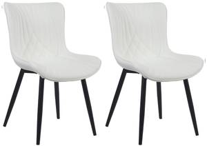 chaise salle à manger Brady Lot de 2 Blanc - Cuir synthétique