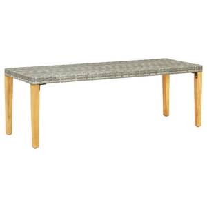 Banc de jardin 299539 Gris - Polyrotin - Bois/Imitation - 80 x 40 x 40 cm