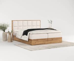 Premium Boxspringbett Makalu Stoff Neve Beige - Breite: 189 cm