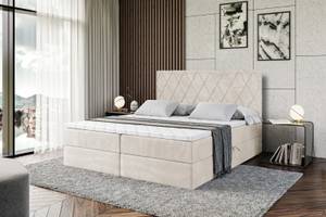 Boxspringbett LEPARO Ecru - Breite: 120 cm - H3