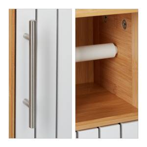 Toilettenpapierhalter stehend Holzoptik Braun - Weiß - Bambus - Holzwerkstoff - 18 x 71 x 20 cm