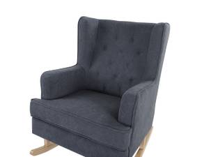 Fauteuil à bascule TRONDHEIM Gris foncé - Gris - Chêne clair