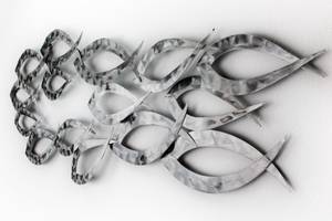 Wanddeko Metall Essence of Power Silber - Metall - 114 x 38 x 4 cm