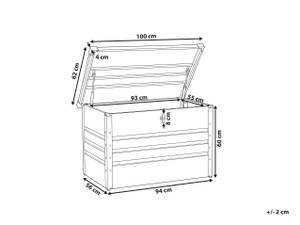 Truhe CEBROSA Graphit - Grau - 100 x 64 x 62 cm