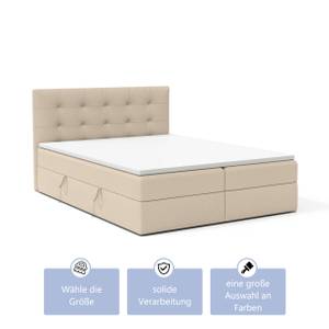 Boxspringbett Doppelbett Breno Beige - Breite: 160 cm