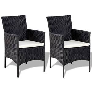 Garten-Lounge-Set (4-teilig) 3002315 Weiß - Metall - Polyrattan - 40 x 36 x 60 cm