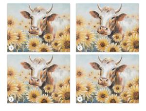Acrylbild handgemalt Harmonie der Natur Braun - Gelb - Massivholz - Textil - 100 x 75 x 4 cm