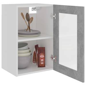 Armoire en verre suspendue 3016496-12 Gris - Imitation chêne fumé - Gris minéral - Largeur : 40 cm