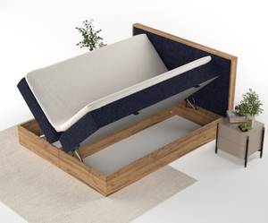 Boxspringbett Ikigai mit Topper Blau - Breite: 140 cm