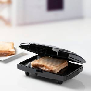 Sandwich Toaster Schwarz - Kunststoff - 18 x 8 x 22 cm