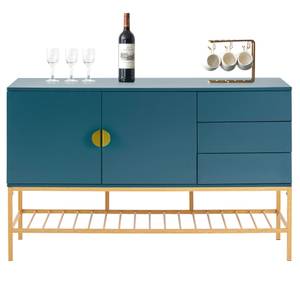 Sideboard Eos Ⅳ Blau - Holzwerkstoff - Metall - 39 x 82 x 130 cm