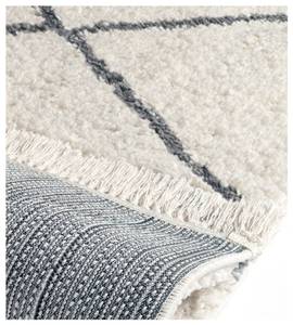 Hochflor Soft Teppich 155X230 Weiß Grau Cremeweiß - Grau - 155 x 230 cm