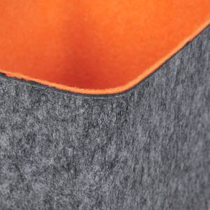 Aufbewahrungskorb Filz Grau - Orange - Textil - 21 x 16 x 16 cm