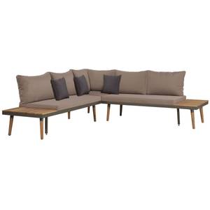 Garten-Sofagarnitur Braun - Massivholz - Holzart/Dekor - 200 x 65 x 200 cm