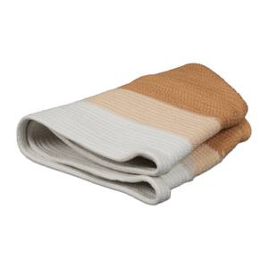 Panier rangement coton tricolore Beige - Marron - Blanc - Textile - 50 x 38 x 40 cm