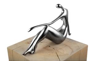 Skulptur Waiting for you Silber - Kunststein - Kunststoff - 36 x 22 x 10 cm