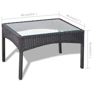 Garten-Lounge-Set (4-teilig) 3002315 Weiß - Metall - Polyrattan - 40 x 36 x 60 cm