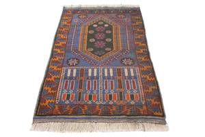 Belutsch - 134x81cm Blau - Naturfaser - 81 x 2 x 134 cm