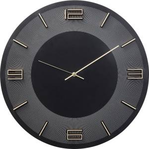 Wanduhr Leonardo Schwarz - Holzwerkstoff - Metall - 49 x 49 x 5 cm