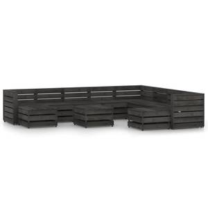 Garten-Lounge-Set Grau - Massivholz - Holzart/Dekor - 70 x 66 x 69 cm