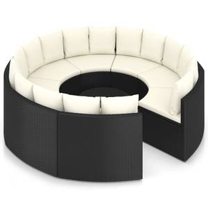 Garten-Lounge-Set Schwarz - Polyrattan - 68 x 30 x 68 cm