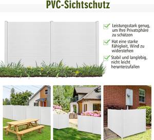 Gartenzaun 2-teilig Weiß - Kunststoff - 123 x 124 x 123 cm