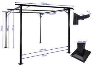 Pergola C42 Cremeweiß - 350 x 350 cm