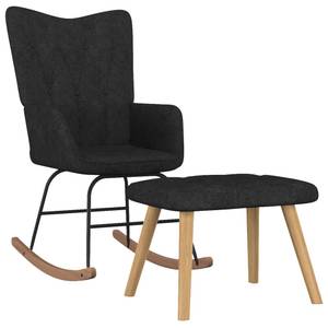 Chaise à bascule avec tabouret 3010050-2 Noir