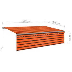 Markise 3014353-3 Braun - Orange - Metall - Textil - 500 x 300 x 1 cm