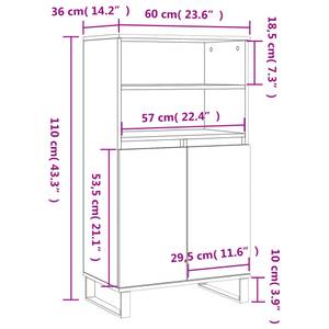 Highboard DE1769 Steingrau