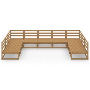 Garten-Lounge-Set (9-teilig) 3009751-1 Braun - Massivholz - Holzart/Dekor - 70 x 67 x 70 cm