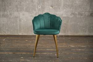 Chaise SALLY, piétement or, Velvet Vert