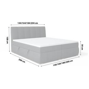 Boxspringbett Doppelbett Bett Kaspian Graphit - Tiefe: 180 cm