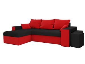 Ecksofa VEGS Schwarz - Rot - Ecke davorstehend links