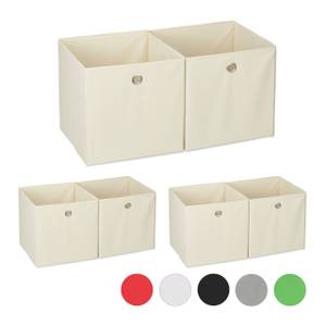 6 x Aufbewahrungsbox Stoff beige Beige