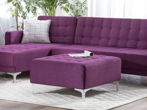 Pouf ottoman ABERDEEN Mauve - Argenté