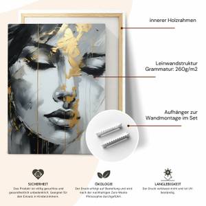 Leinwandbild abstraktes Frau Gesicht 80 x 120 x 120 cm