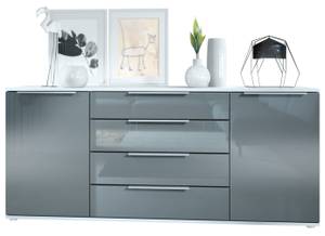 Linio V2 Sideboard Hochglanz Grau - Weiß