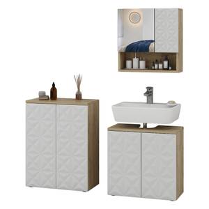 Mobilier de salle de bains Edge Chêne - Blanc