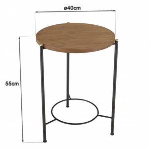 Runder Beistelltisch mit 3 Beinen Braun - Massivholz - 42 x 55 x 40 cm