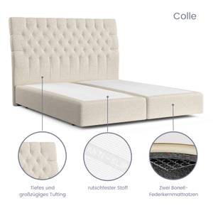 Boxspringbett Colle Beige - Breite: 180 cm