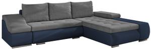 Ecksofa ONTARTO Blau - Hellgrau - Ecke davorstehend rechts