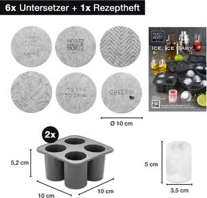 Eiswürfelformen Shotglas (2er Set) Grau - Kunststoff - 11 x 7 x 21 cm