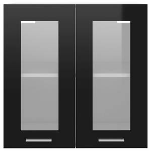 Armoire en verre suspendue 3016496-12 Noir - Blanc - Largeur : 60 cm