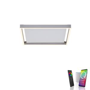 LED Deckenleuchte Q-KAAN Smart Home Silber - Metall - 45 x 6 x 45 cm