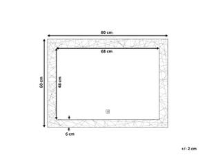 Badezimmerspiegel NEXON Silber - Glas - 80 x 60 x 4 cm